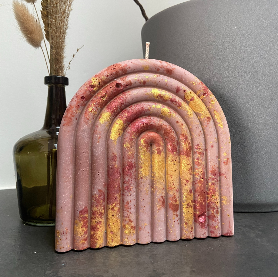 Arc grand modèle rose et or