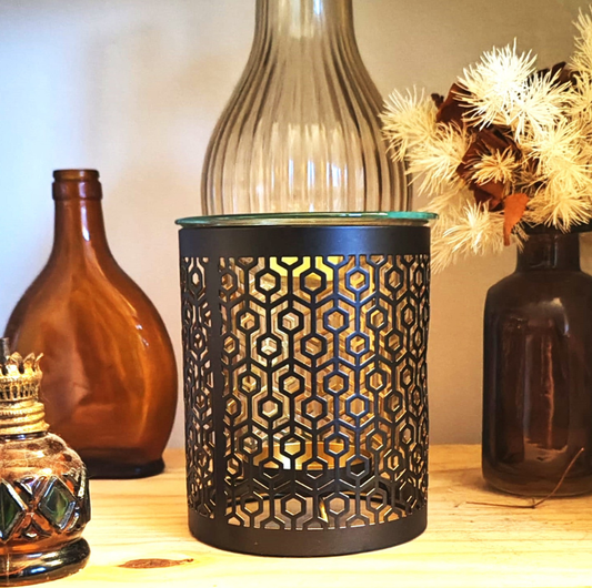 Diffuseur pour fondants parfumés en métal noir et doré