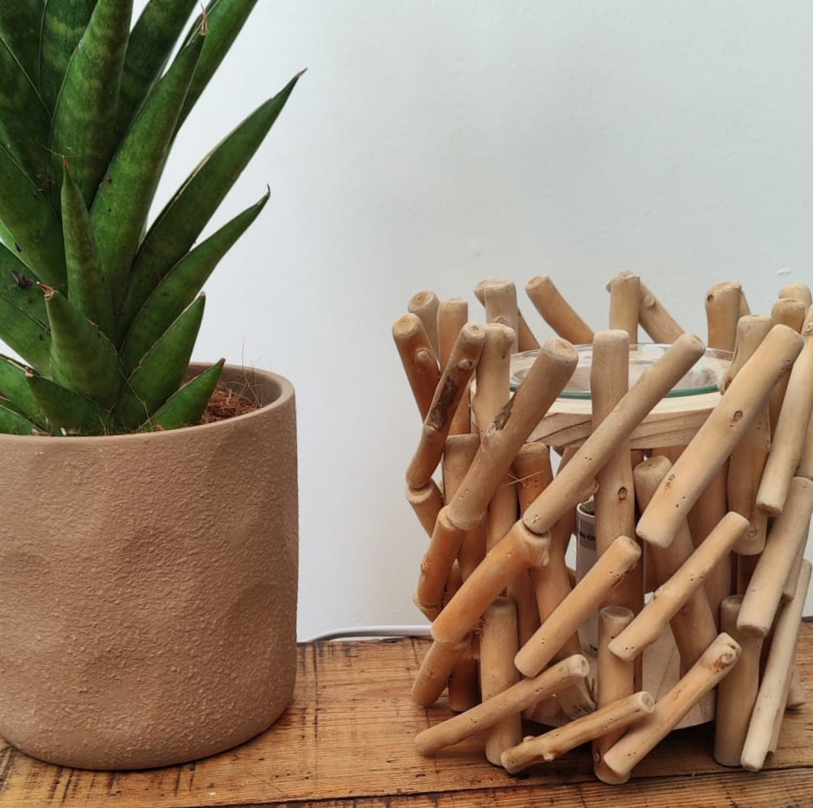 Lampe diffuseur en bois flotté – Fondants parfumés & huiles essentielles